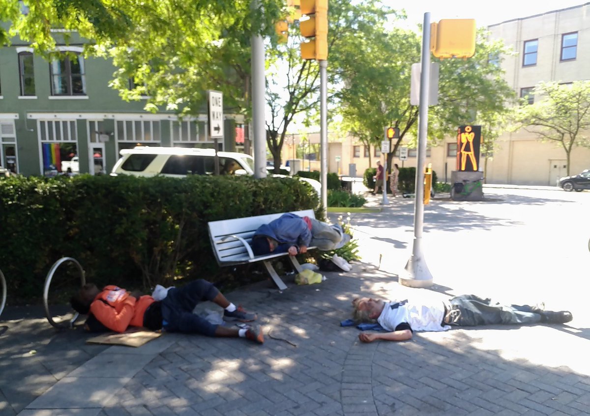 After taking this photo at Alabama &amp; Mass Ave, a guy walked up and threatened to smash my face in. After some improvement last year, Downtown Indianapolis is once again becoming a dirty, drug &amp; crime-ridden hell hole. Heckuva  job <a href="/IndyMayorJoe/">Mayor Joe Hogsett</a> !!! #DowntownIndy