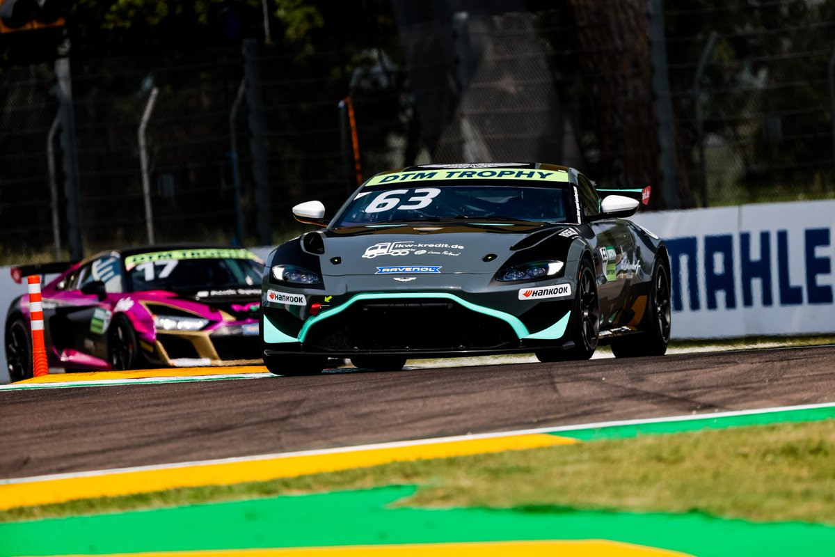 The__Advantage's tweet photo. Young @DtmTrophy @AMR_Official racer @JacobRiegel gets things off to a great start this weekend with a P2 finish in race from from @autodromoimola but with a DNF for teh sister #99 Vantage GT4 #Teamspeedmonkeys https://t.co/OvGpfQkXLh