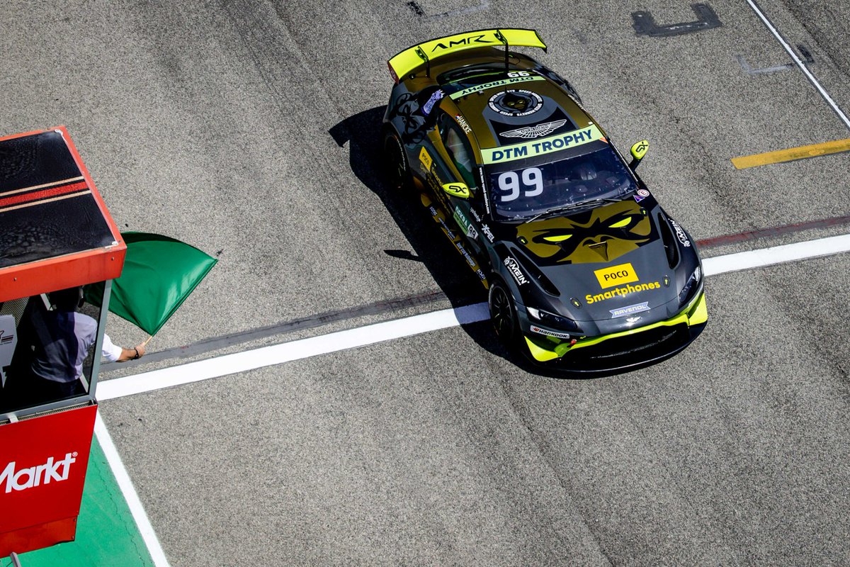 The__Advantage's tweet photo. Young @DtmTrophy @AMR_Official racer @JacobRiegel gets things off to a great start this weekend with a P2 finish in race from from @autodromoimola but with a DNF for teh sister #99 Vantage GT4 #Teamspeedmonkeys https://t.co/OvGpfQkXLh