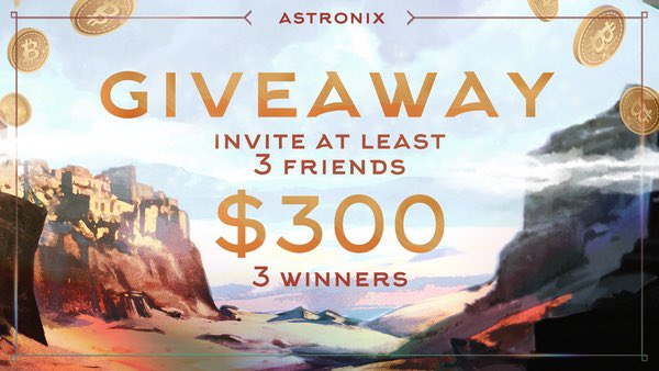🎁Raffle🎁
✅Join our Discord server
✅Invite at least 3 friends to our Discord server.
1️⃣Click "Invite people"
2️⃣Copy your link and let's go
Trace your results by typing "/invites" in bot-commands channel
(discord.com/channels/93018…)

#Astronix #Freemint #P2E