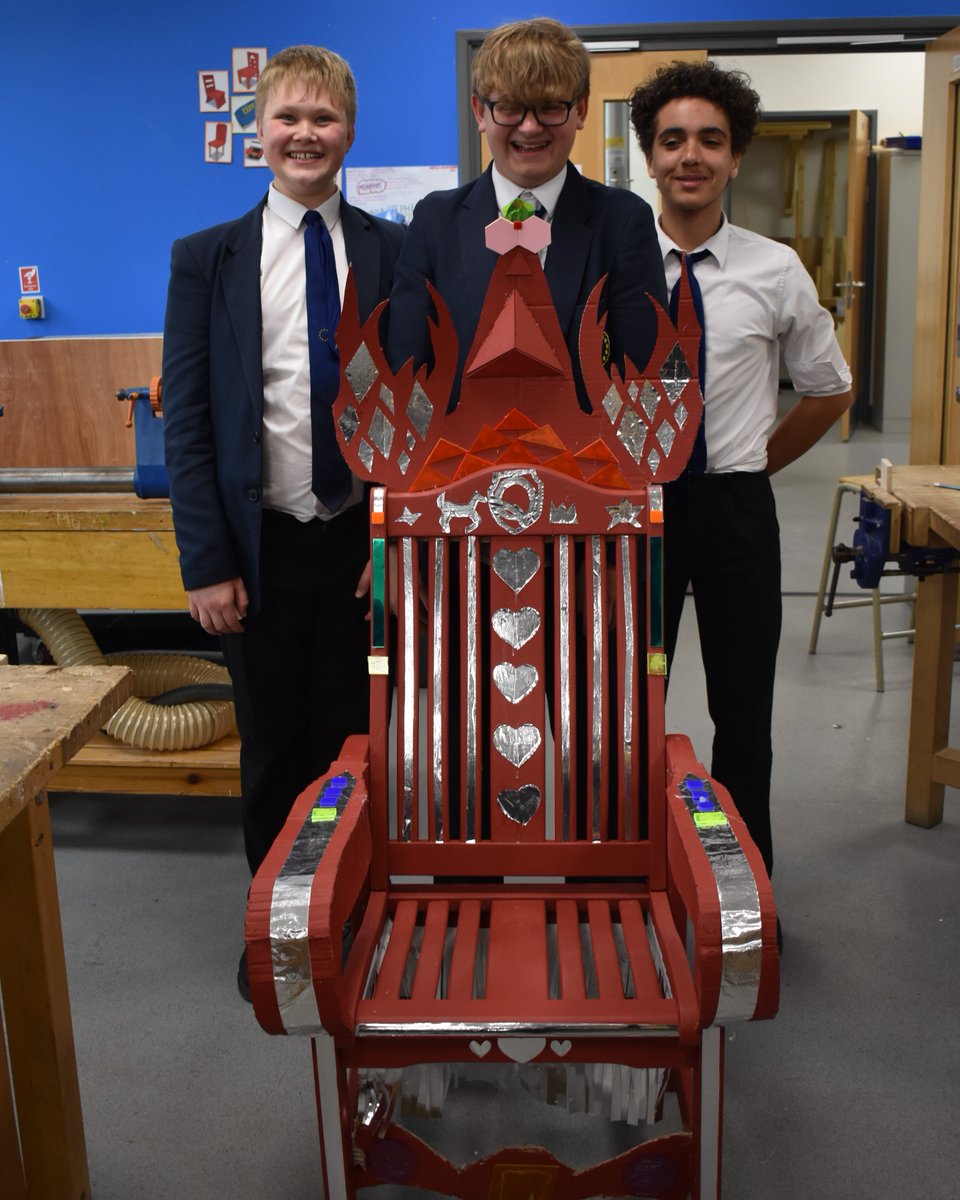 Year 9 Design Technology students gave this ordinary garden chair a complete makeover, turning it into a throne fit for the Queen.  This was used at the recent Jubilee celebration event held in Ingatestone last weekend. #AngloFamily #jubileecelebrations