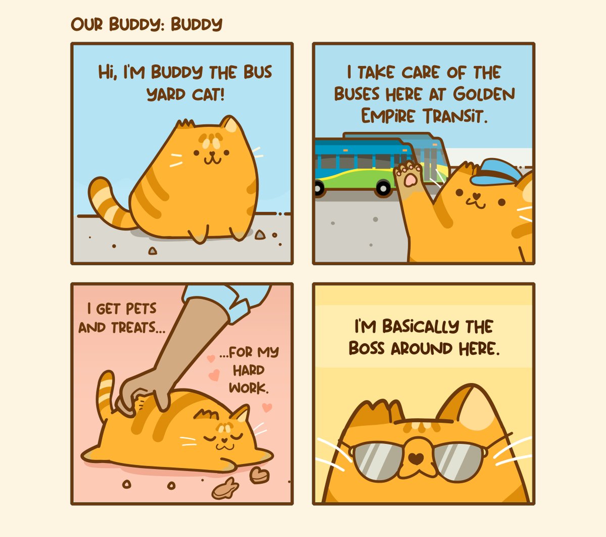 GET_Bus's tweet photo. In case you don't know him, here's an intro of our friend Buddy the bus yard cat, in his own words. π±
#getbus #goldenempiretransit https://t.co/Sx0FEG5xDL