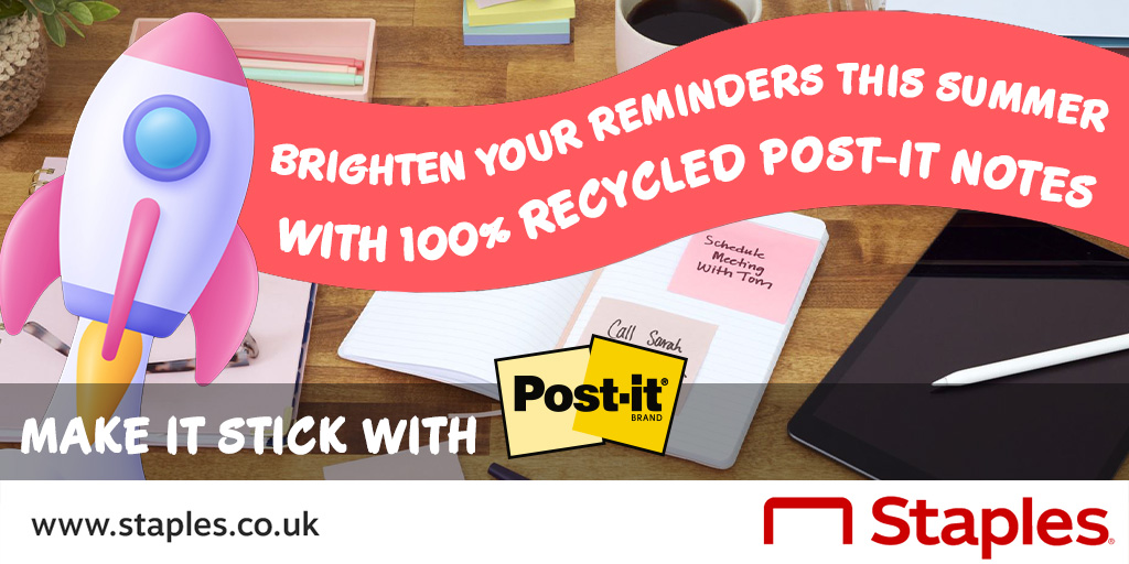 StaplesUK's tweet photo. #WIN one of two Β£25 ODEON gift cards every day in June, when you place an order on any Post-it Notes, including Post-it Recycled Notes*! π€© #StaplesSummer
SHOPπ: https://t.co/JK9H8bLNBV
*T&Cβs available at https://t.co/AzWtc0Zdad https://t.co/6NfHJiBJLU