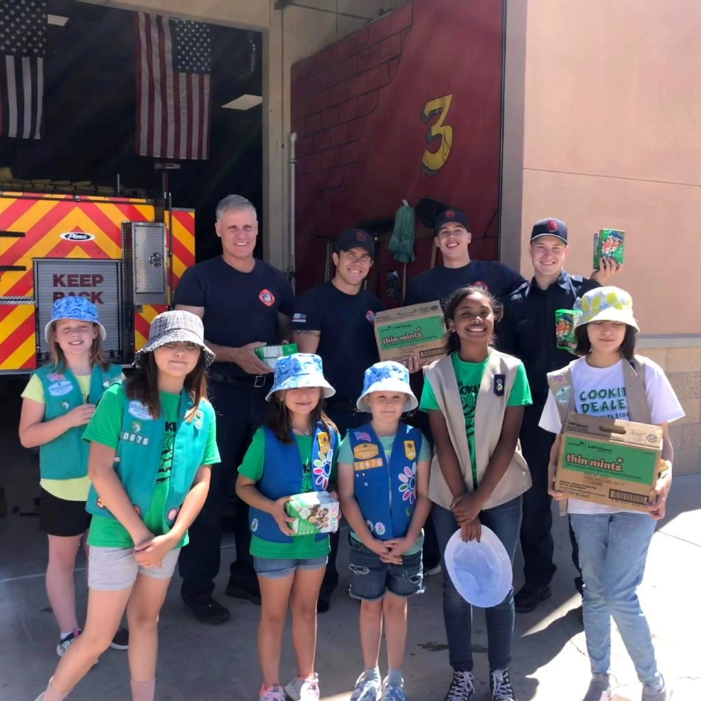 Girl Scouts in Troop 10676 presented their Hometown Heroes, Fire