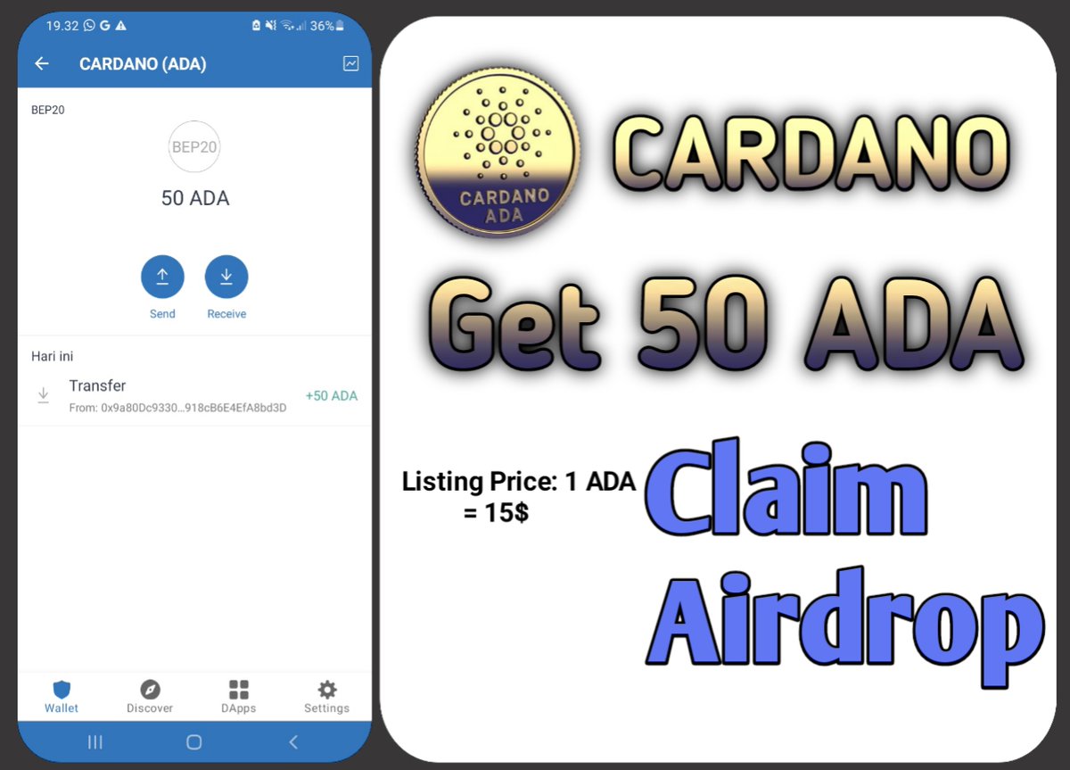 airdropkingdomz's tweet photo. 🎉THE BIG AIRDROP🎉

📖 Step-by-step guide:
1️⃣ Copy link: 🔗 https://t.co/Tgv8Hg1nbA
2️⃣ Paste Link in Trust Wallet or Metamask DApps -  Search bar
3️⃣ Select Smartchain Network
4️⃣ Press BUY or Claim
5️⃣ Confirm Transaction
6️⃣ Done you Received ( ADA ) https://t.co/CE4CyRAKc2