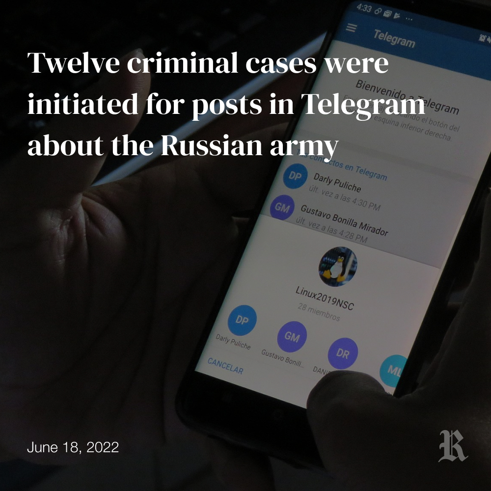 RussianFP's tweet photo. Twelve criminal cases were initiated for posts in Telegram about the Russian army
Read: https://t.co/Urs7XECP9D

photo:Ulises Hernandez Pino/Corporación ApropiACYT, CCBY 2.0,Wikimedia
#nowarinukraine  #NoToWar  #Ukraine  #Russia  #UkraineRussianWar  #Bucha #Telegram https://t.co/yEwLnewwc5