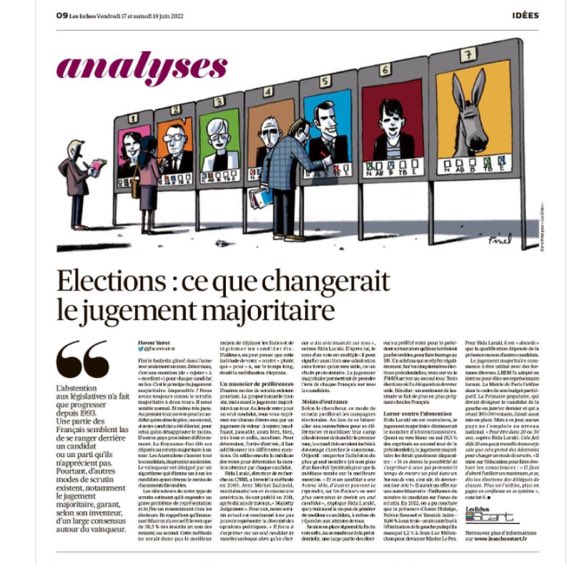 « L’abstention n’a fait qu’augmenter. Une partie des Français semblent las de se ranger derrière un candidat ou un parti qu’ils n’apprécient pas. Pourtant, d’autres modes de scrutin existent, notamment le jugement majoritaire ». L’analyse de <a href="/florentvairet/">Florent Vairet</a> pour <a href="/LesEchos/">Les Echos</a>