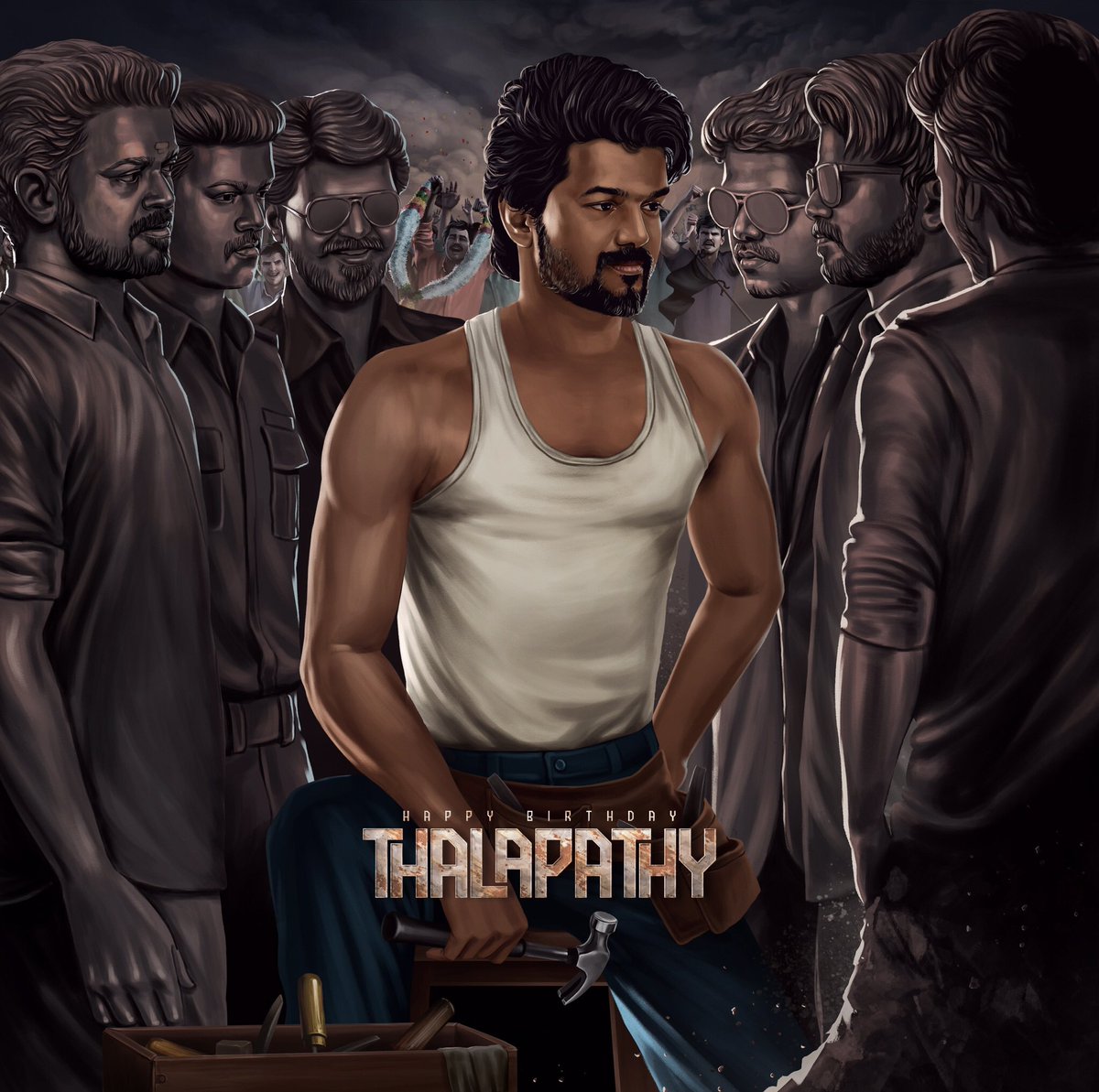 AjuVarghesee's tweet photo. Glad and Elated to be releasing the Common DP of Our Very Own Thalapathy @actorvijay sir ❤️
Design: @shynu_mash 

#Thalapathy48BirthdayCDP
@Jagadishbliss @VijayFansTrends https://t.co/MTDZpGPgeU