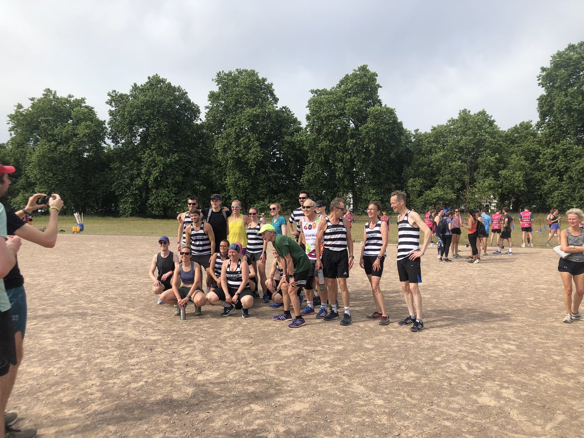 KathHarvey's tweet photo. @claphamparkrun Thanks to all the volunteers today - it was so hot!! And who’s the mystery famous South African runner who turned up? In the green vest at the front. https://t.co/mj3ghzAZIv