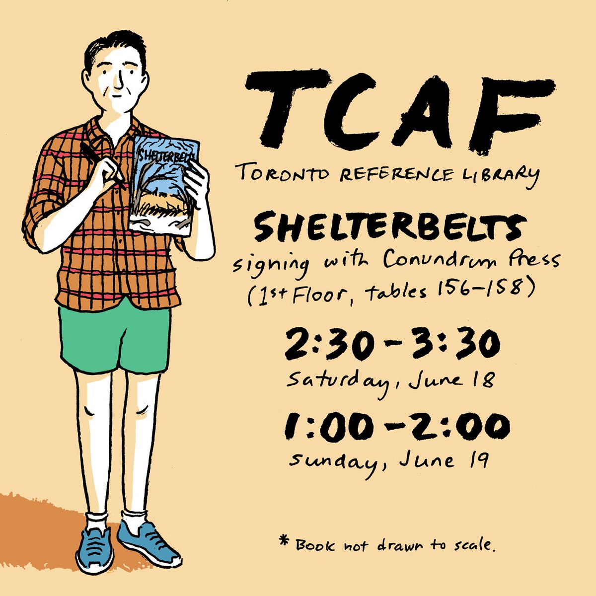 I'm at <a href="/TorontoComics/">TCAF The Toronto Comic Arts Festival</a> with <a href="/ConundrumCanada/">Conundrum Press</a> signing copies of Shelterbelts today and tomorrow. Come say hi!