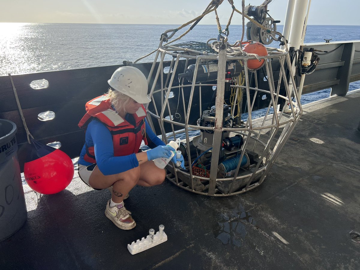 CJ_Hornfeck's tweet photo. Collecting eDNA samples in the GoM aboard the #NOAA vessel Pisces 🧬🐠
#eDNA #metabarcoding #reeffish #JanosikLab https://t.co/JjffmhEnqH