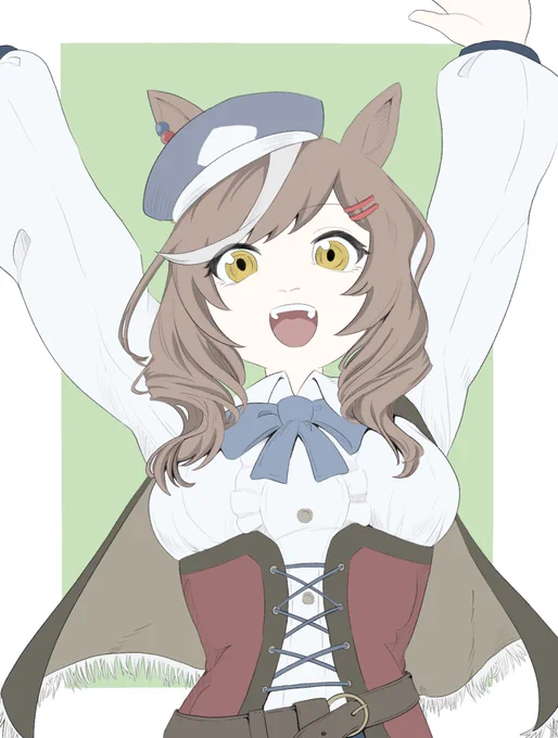 ウマ娘練習です。絵柄、色塗りが統一してないけど、よぉ頑張った 
