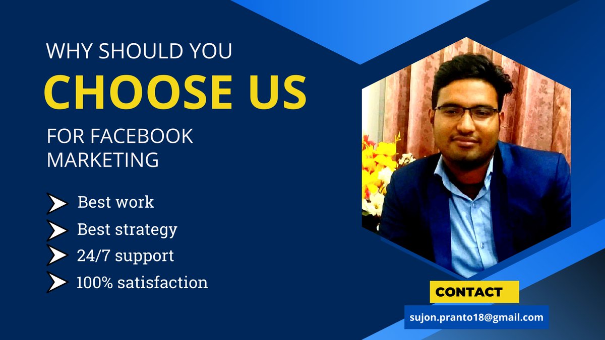 Facebook marketing is the best marketing for every business.
We can target our people easily. If you progress your business on Facebook with the best strategy. you can see the growth of your company.

#business #digitalmarketing #growth #facebook #strategy #work #research