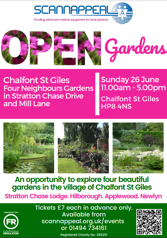 Next Sunday (26 June) explore 4 beautiful gardens in Stratton Chase Drive &amp; Mill Lane and help raise money for <a href="/scannappeal/">Scannappeal</a>!

Details ⬇️⬇️⬇️