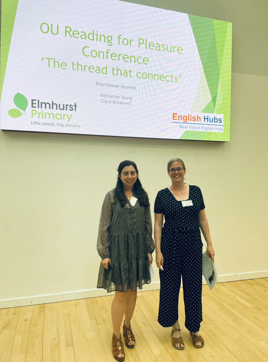 Our wonderful keynote speakers <a href="/clara_breakwell/">Clara Breakwell</a> and <a href="/kyoung2105/">Kat Young</a> from <a href="/ElmhurstPrimary/">Elmhurst Primary School</a> 🙌🏼 Talking us through their school’s journey with RfP #OURfPConf Joint winners of the RfP Whole School award 🥇