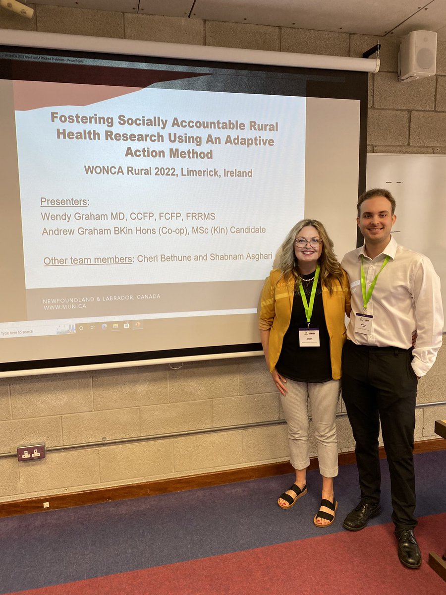 So proud to represent 6for6 at Memorial University of Newfoundland and present with Andrew at WONCA World Rural Health Conference - Limerick 2022. This year’s theme is “Improving Health, Empowering Communities”. #RuralWONCA22