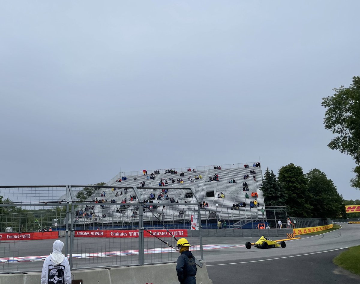 ChrisMedlandF1's tweet photo. Very bleurgh Saturday here at the circuit. Formula Fords out there qualifying in cold and drizzly conditions, genuine hands in pockets territory as I type this 🥶 #F1 #CanadianGP https://t.co/OQ4n1Y64Pu