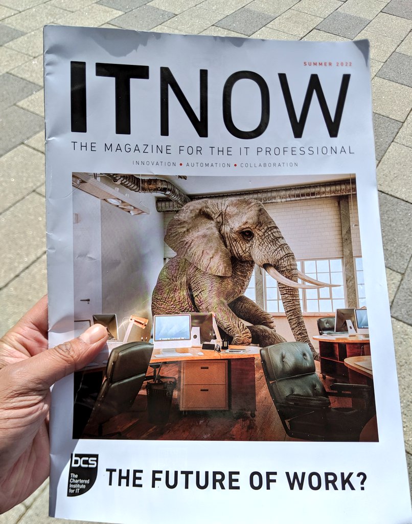 Nice to pick up my #ITNoW Summer edition and enjoy it in the sunshine. My first ever contribution lies within as part of an article on hybrid working. <a href="/bcs/">BCS, The Chartered Institute for IT</a> <a href="/BCS_Agile/">BCS Agile Methods SG</a> <a href="/BCSMemberGroups/">BCS Member Groups</a>