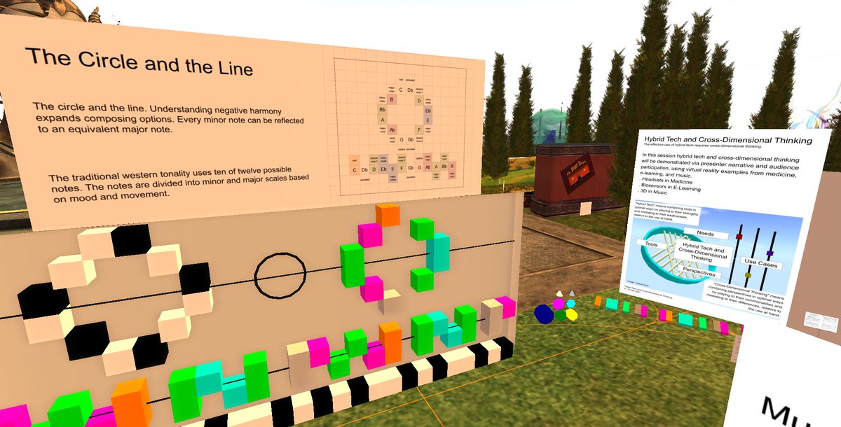 Still thinking about the 3d music exhibit I saw yesterday at #sl19b - so cool! I still have to set up the free keyboard gift on one of my parcels. Can't way to play with it! #3dmusic #3d #music #learningmusic #musiceducation #creativity #multimedia #digitalart #sl #secondlife