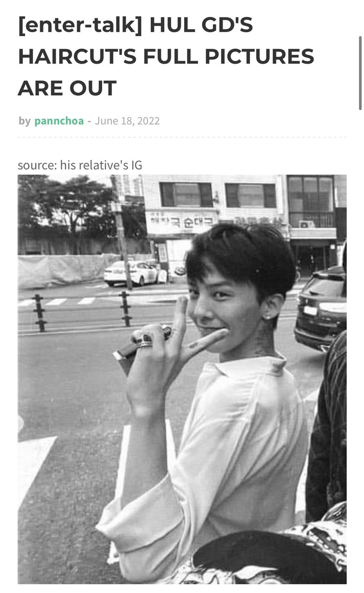 notpannchoa2's tweet photo. [ notpannchoa ] GD sports a shor haircut https://t.co/fuqMgauiUx