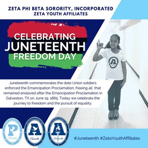 ZPhiBInc1920's tweet photo. Juneteenth commemorated the date Union soldiers enforced the Emancipation Proclamation. On June 19th we celebrate the journey to freedom and the pursuit of equality. https://t.co/jwkMNjW3Bi