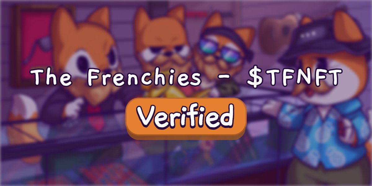 The Frenchies Token (famousfoxes.com/tokenmarket/Dp…) has been verified on our Famous Token Market, a safe and secure way to p2p trade tokens! 🟠
<a href="/TheFrenchiesNFT/">The Frenchies - APLHA PUGS MINT IS LIVE</a>

<a href="/FamousFoxFed/">Famous Fox Federation 🦊🟠</a> #FamousFoxes $SOL #SolanaNFTs