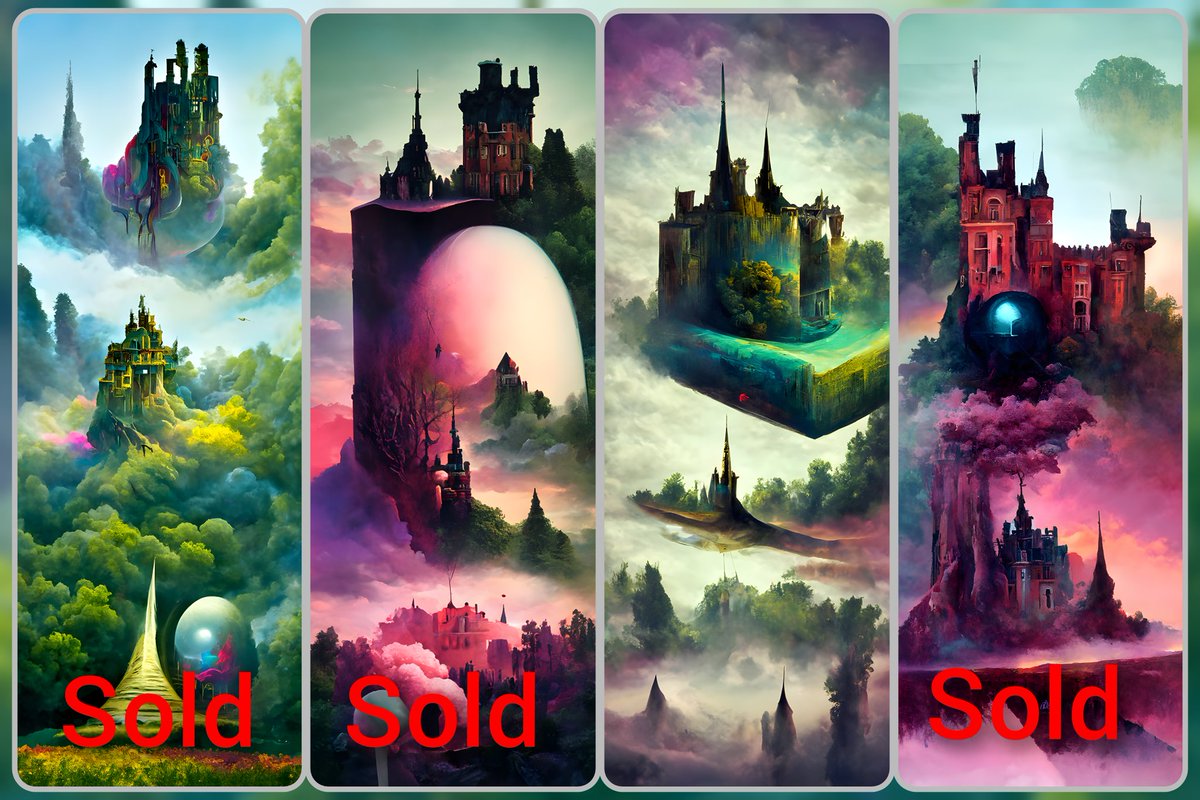 "Otherworldly Castles" collection of #1of1 on <a href="/objktcom/">objkt</a> 

4 minted / 3 sold

Only one available on primary

#tezos #tezosart #CleanNFT
#hunterartshare #artshare #OGCollective #tezoscollectors

🔗👇