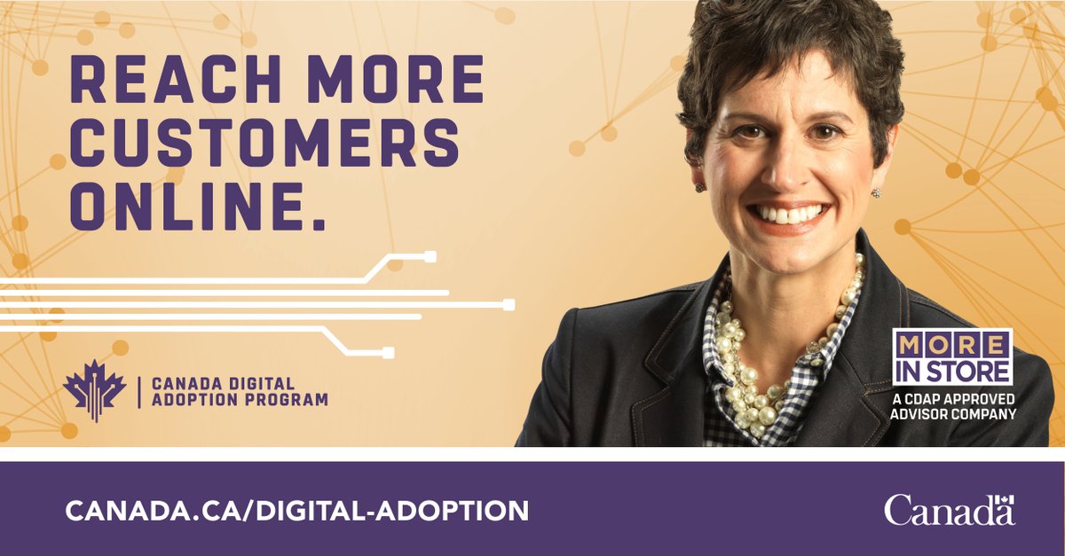 mtaljaard's tweet photo. The Canada Digital Adoption Program #CDAP Grow Your Business Online #grant gives
#CdnSmallBusiness access to e-commerce advisors for advice and support, and up to $2400 to buy new e-commerce tools. Apply now.
https://t.co/I6AQFvxzfu https://t.co/RpKFNQeqec