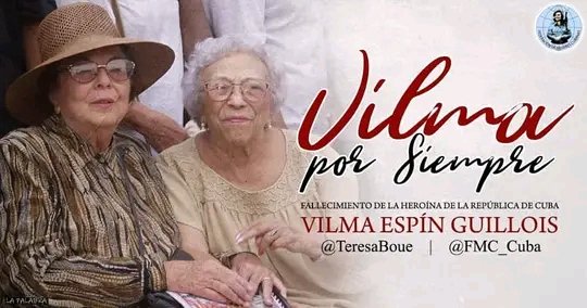 OsmaydaFMC's tweet photo. Eterna Presidenta de la @FMC_Cuba  #VilmaEspín, heroína de la Sierra y el Llano, paradigma de las #MujeresEnRevolución. Toda #Cuba rinde homenaje en el #Aniversario15 de su desaparición física. #PorSiempreVilma https://t.co/EDcjuq2ogz