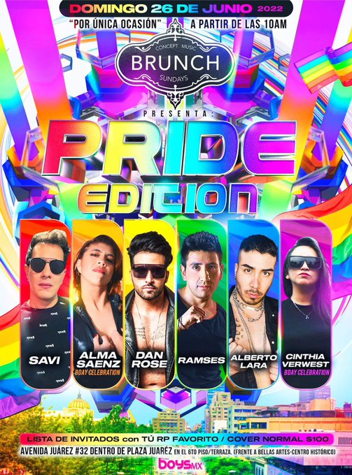 ? #BRUNCH ? Un concepto orgullosamente GAY tendrá su festejo el DOMINGO 26 DE JUNIO #PrideEdition…
“Por