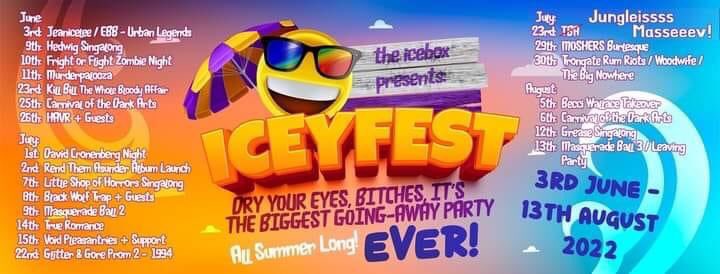 Our band, the world’s only penis-themed band, will be playing our third ever gig on 8th July, our tumescent tunes will be supporting the punk stylings of <a href="/blackwolftrap/">Jimmy Rambles</a> at the <a href="/IceBoxGlasgow/">The Ice Box Arts & Music Centre</a> Iceyfest! Seeya’ there!