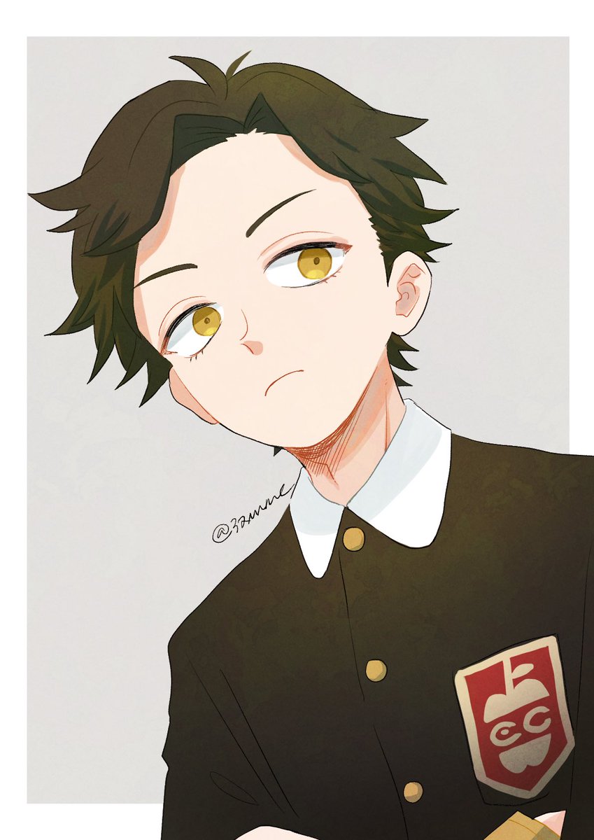 1boy male focus school uniform eden academy school uniform solo yellow eyes simple background  illustration images