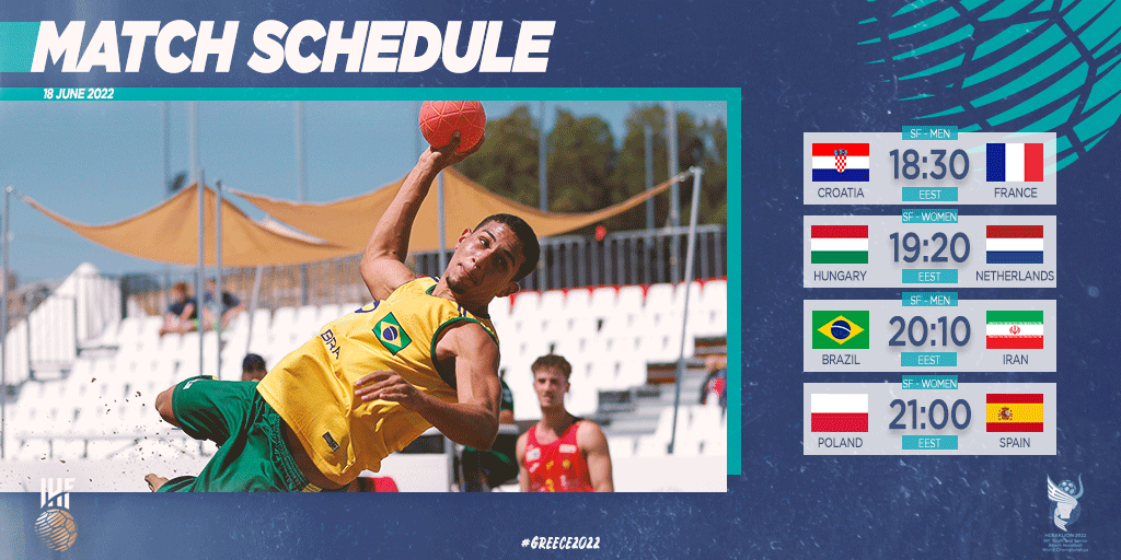 ihfhandball's tweet photo. Semi-finals are here 💥 #beachhandball #Greece2022 https://t.co/R5mI7YQDCx