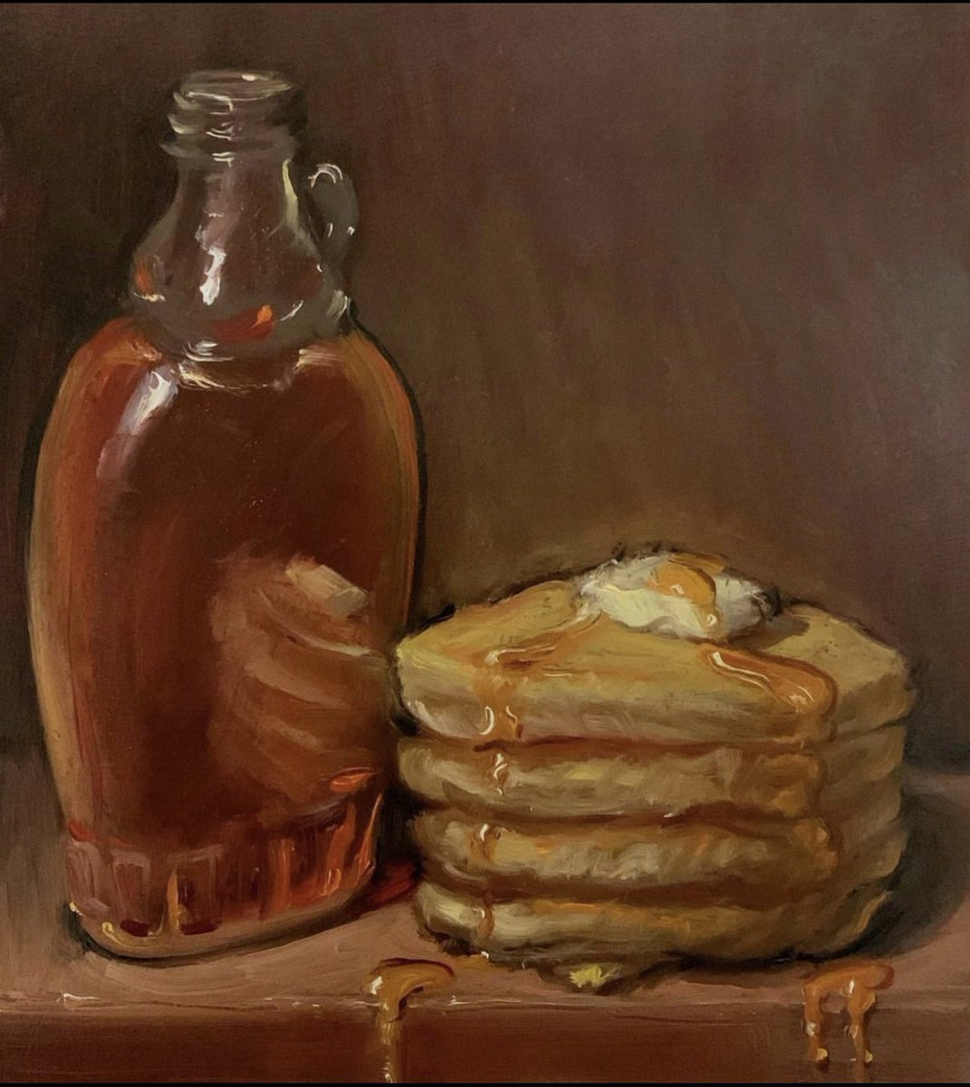 My oil painting of Pancakes &amp; Syrup