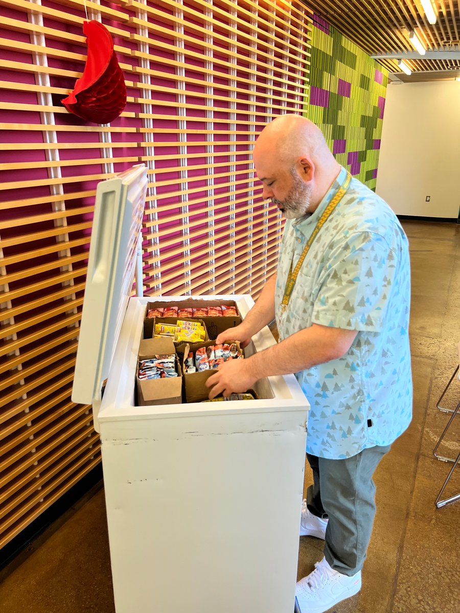 andyvitale's tweet photo. This week I had the opportunity to spend some time with teammates across the business and deliver ice cream to them as a fun break in the day. I also learned that I am pretty dangerous driving around an ice cream cart. https://t.co/VrElzA8tuG