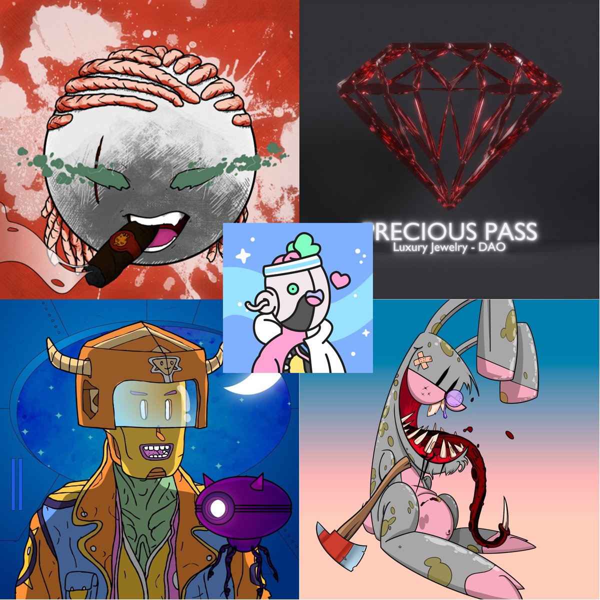 SkurtLoy's tweet photo. 💰 Huge MEGA #NFTGiveaway 💰

🏆 Prizes 🏆
- 5x WL @PreciousPassNFT 🎟️
- 1x NFT @BBallsSquadNFT 🎁
- 1x NFT @science_doodle 🎁
- 5x NFT @thecosmogang 🎁
- 1x NFT @HorridHares_NFT 🎁

✅ Follow all project &amp; @SkurtLoy
✅ RT, Like, Tag 2 friends

⏰ 48 hours

#NFTs #NFTCollection https://t.co/mwormqM8By
