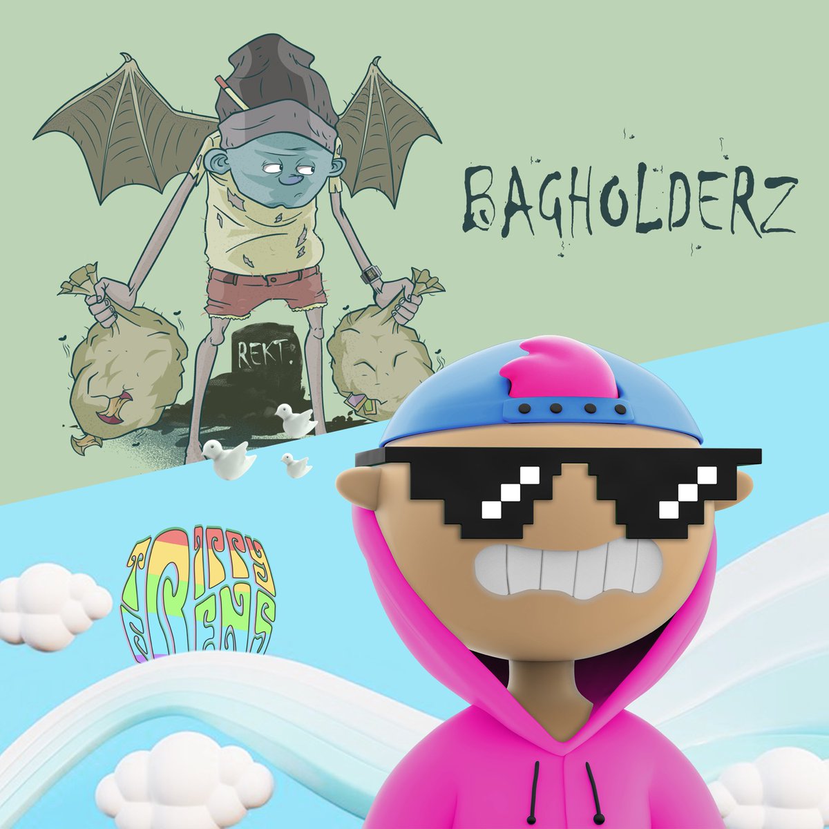 We have Collabed with Bagholderz wtf exclusively giving our community free mints to the first 200 that Like, follow and RT this post 🔥🦧🚀@Bagholderzwtf