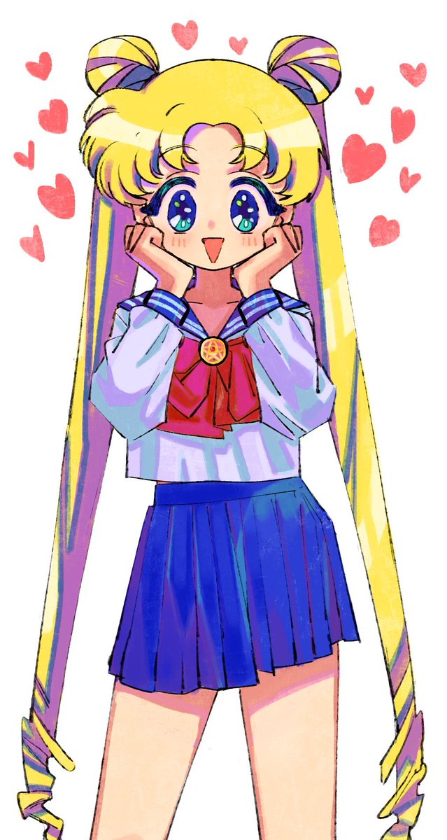 sailor moon ,tsukino usagi 1girl solo one eye closed gloves skirt sailor senshi uniform blonde hair  illustration images