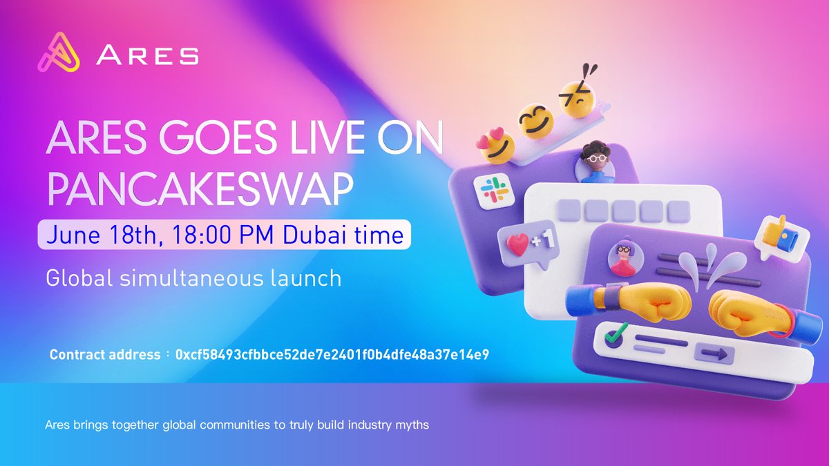 ARES___OS's tweet image. 🚀🚀ARES is officially online
🌐🌐Official website; aresmeta.org
💻💻Twitter; 
🍕🍕Website; pancakeswap.finance/swap
➡️➡️  Contract address
0xcf58493cfbbce52de7e2401f0b4dfe48a37e14e9
#ARES #ARESDAO #PancakeSwap