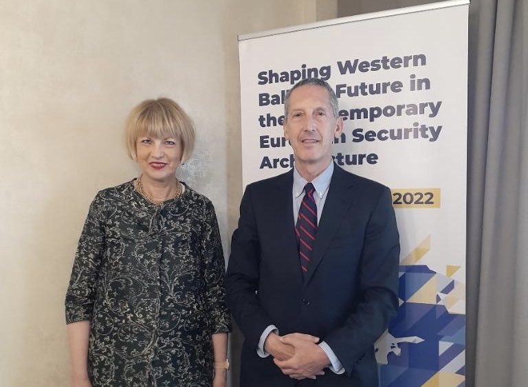 edwardpjoseph's tweet photo. What an honor to meet with OSCE Secretary General @HelgaSchmid_SG, who with @wendyrsherman, played key roles negotiating the #IranNuclearDeal. @OSCE now playing vital role in and on #Ukraine. #PFD2022 https://t.co/RUHpVrHFEW
