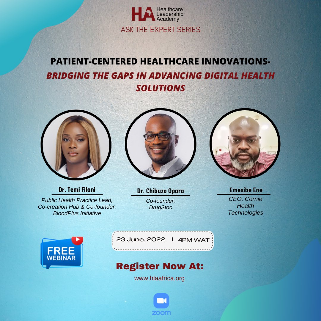 HlaAfrica's tweet photo. Happening next week! 

Technology has become an inseparable part of our lives and the healthcare space is not exempted. 

Join us for an insightful health tech panel session where we will be examining digital healthcare innovations; the gaps that impact their adoption and the way https://t.co/DEJocdIWkf