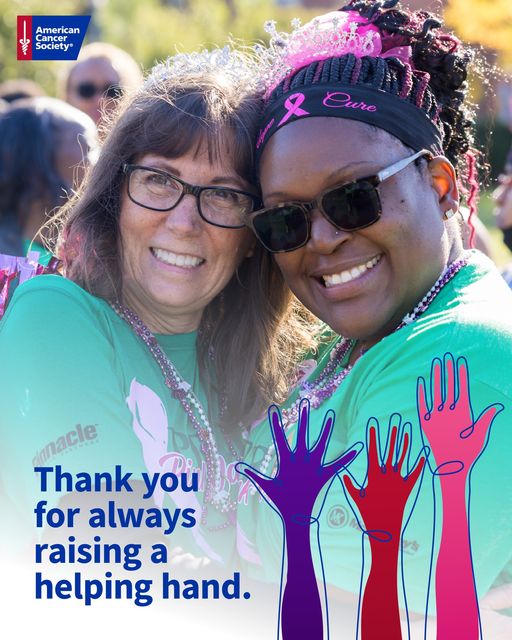 A huge thanks to our amazing volunteers for always raising a helping hand. You're one of the main reasons we're able to improve lives for people impacted by cancer every single day.
Visit volunteercommunity.cancer.org
 to learn about exciting new volunteer opportunities.