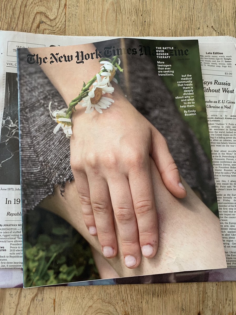 jakesilverstein's tweet photo. This weekend’s @NYTmag cover is a deeply-reported story by @emilybazelon on debates among providers within the field of transgender health care over how to treat teenagers. https://t.co/uBg8si2fvu https://t.co/G9j0fumKd2