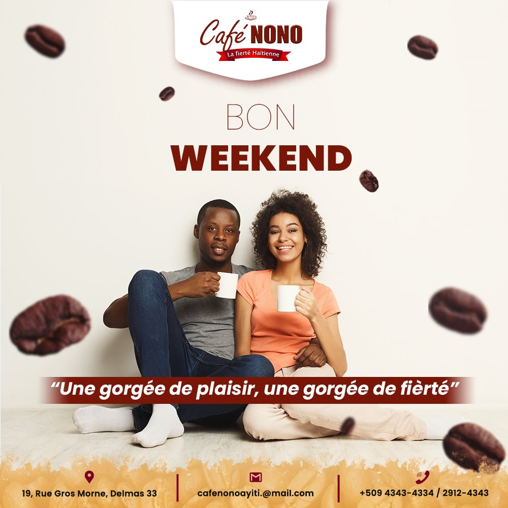 cafenonoayiti's tweet photo. Bon week-end à tous.
CAFÉ NONO ☕ 🇭🇹 "Une gorgée de plaisir, une gorgée de fièrté"
#CafeNono #PauseCafé☕️ #CafeNonoAyiti #Kafezansèt #Kafepeyi #PwodiksyonNasyonal
#MadeinHaiti #Coffee #café #Haiti #Haitiancoffee https://t.co/FaAf1FFbRV