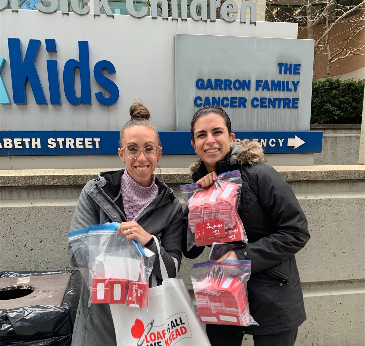 TimHortons's tweet photo. Today, we celebrate how one small gesture can create a big impact. 
 
Guests Melissa and Christina use the gift of Tims every Mother's and Father's Day to lift the spirits of parents who have children in hospitals. This year, they made their most generous donation to SickKids. https://t.co/HYIjipMbVJ