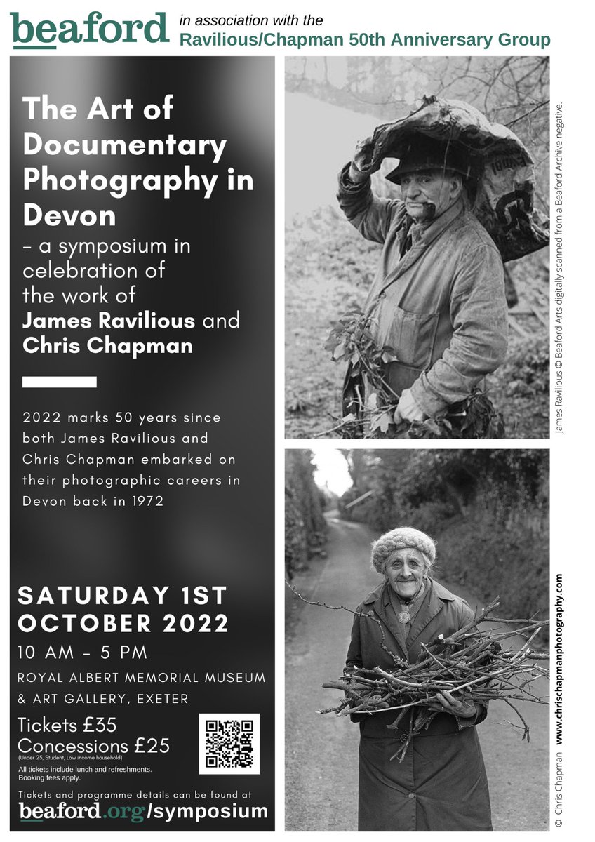 We’re pleased to announce that we’ll be celebrating 50 years of Documentary Photography in Devon with a symposium in celebration of the work of <a href="/JamesRavilious/">James Ravilious</a> and Chris Chapman.
1st Oct 10am-5pm <a href="/RAMMuseum/">Royal Albert Memorial Museum, Exeter</a> 
Tickets beaford.org/events/symposi…
📷James &amp; Chris, 1997 © Simon Timms.