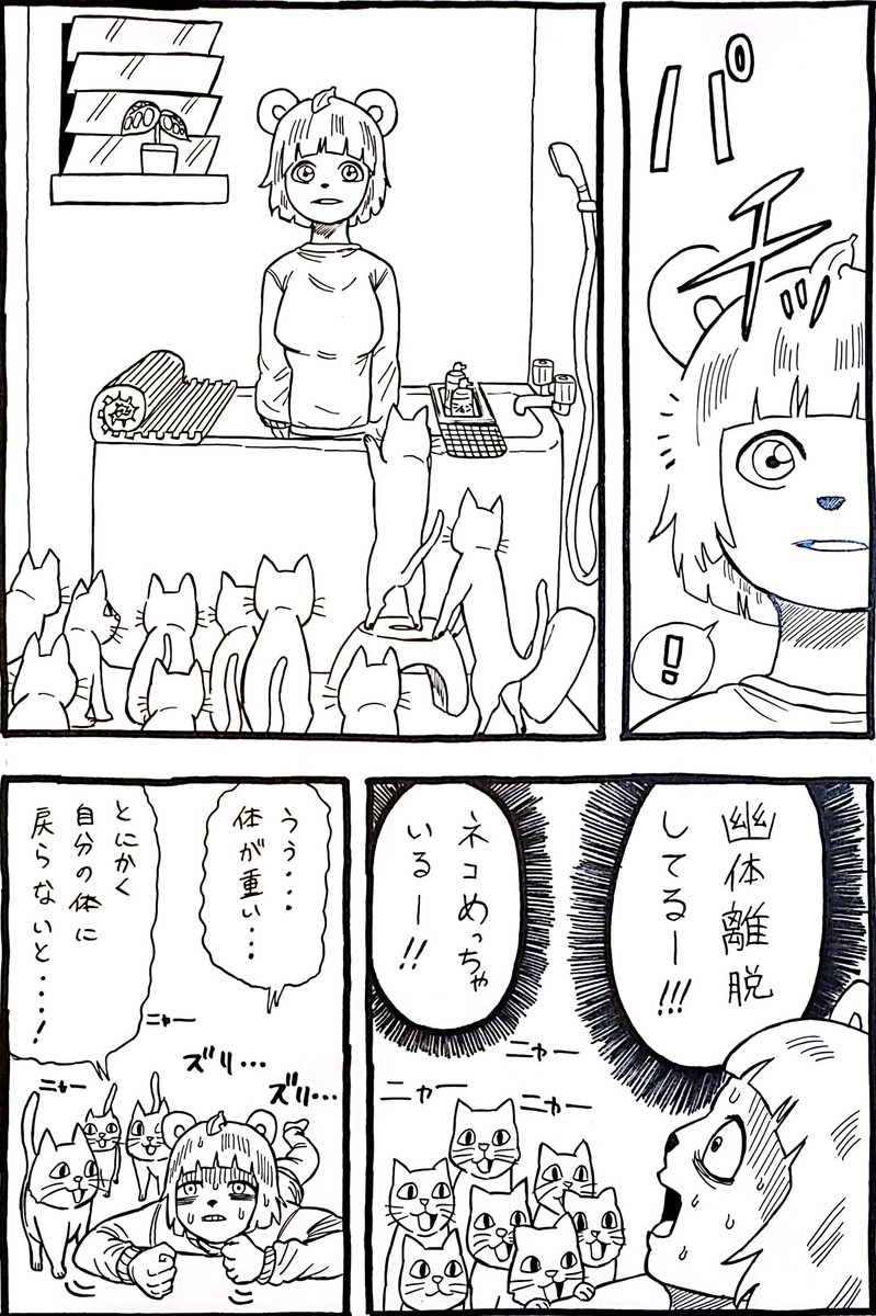 幽体離脱したぽんぽこさん漫画
#オシャレになりたいピーナッツくん 
#ぽこあーと 