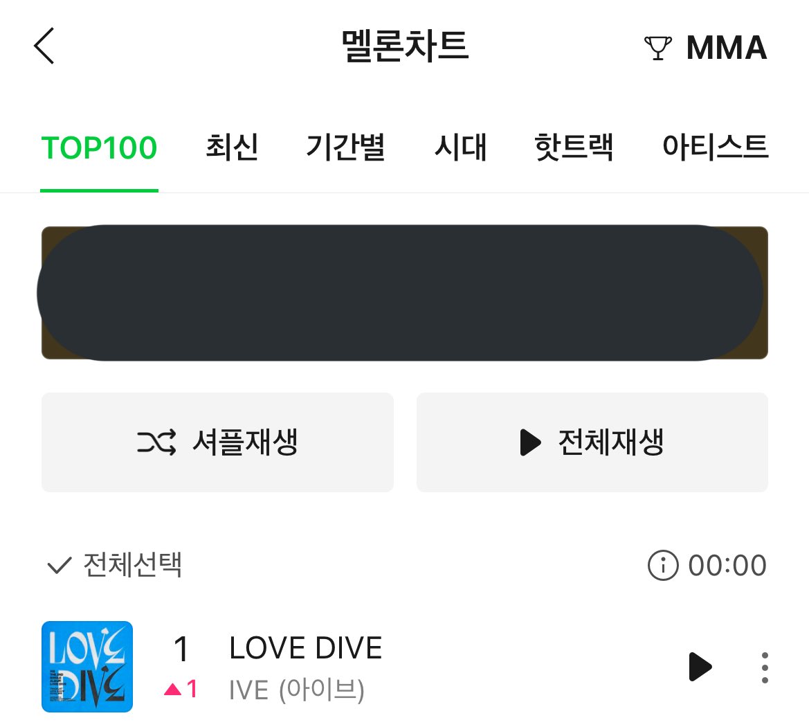 12월 1일에 데뷔해서 데뷔 201일만에
12시에 처음으로 TOP100 1위하는 그룹 아이브 어떰🥳🎉👏🎉🥳🙌🎊🎂🍻