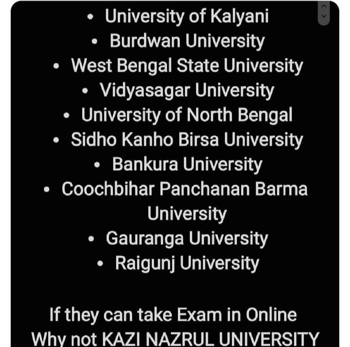 JayashreeShil's tweet photo. Where is equality????! It is really justice for #CalcuttaUniversity students? If others Universities can take upcoming even sem exam in #Online then why not #CalcuttaUniversity ??!;

@MamataOfficial ,@basu_bratya 
@TrinankurWBTMCP @Zee24Ghanta @ABPNews 

#ShameonCU https://t.co/tQlaDenwId