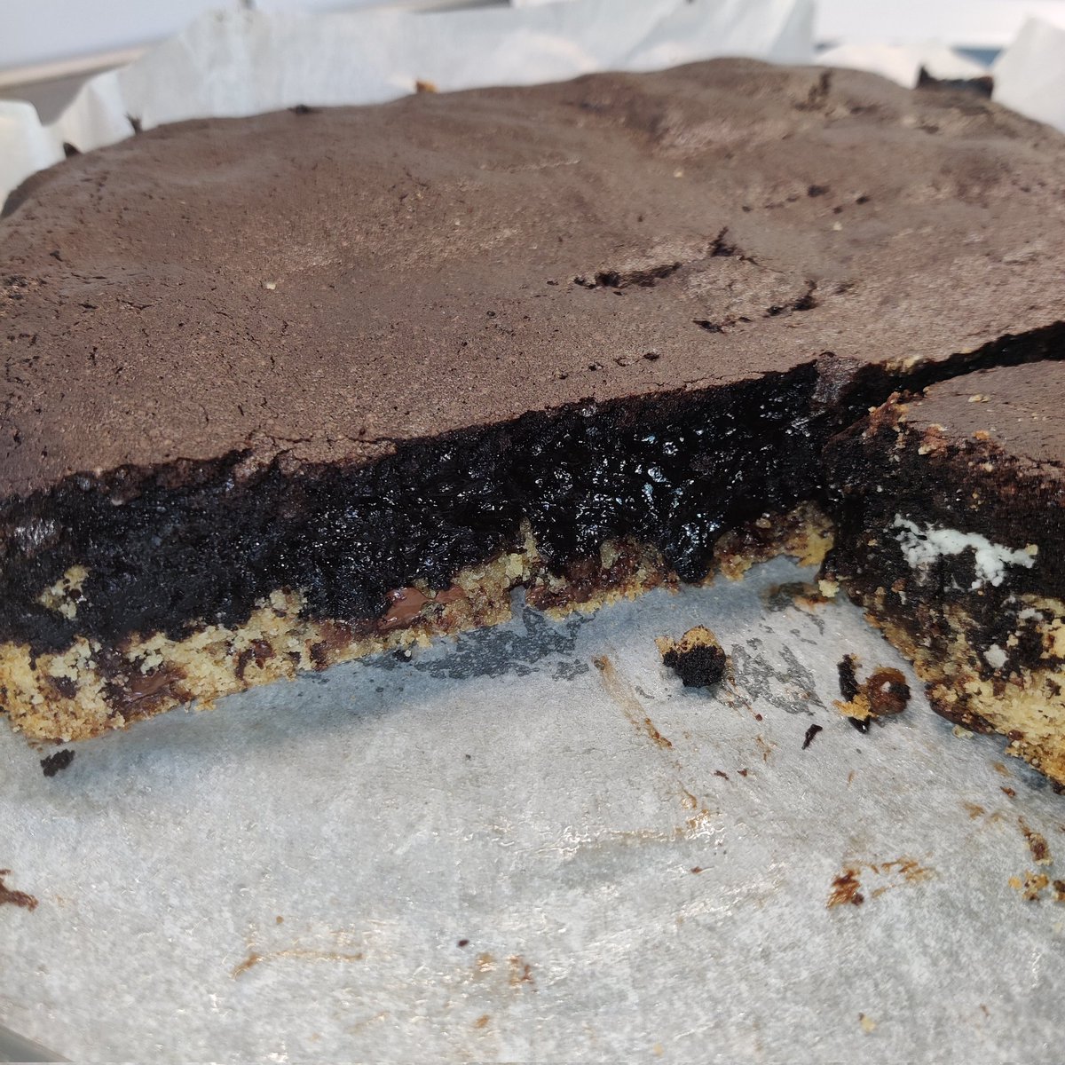 Well ETH hit 3 digits so i baked a cake, brownie top, Oreo middle layer and cookie-dough bottom 🤤